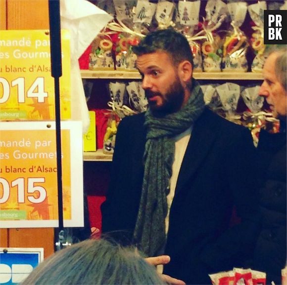 M. Pokora au marché de Noël de Strasbourg avant son concert au Zénith, le 4 décembre 2015