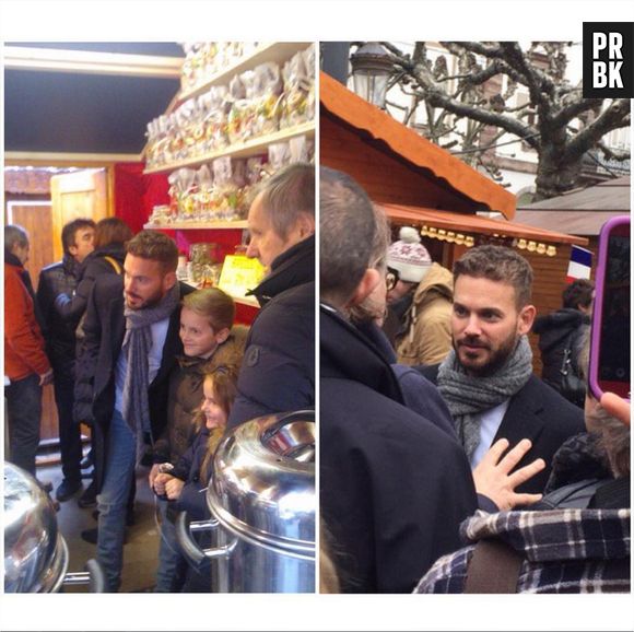M. Pokora au marché de Noël de Strasbourg avant son concert au Zénith, le 4 décembre 2015