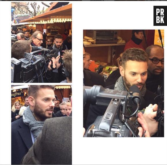 M. Pokora au marché de Noël de Strasbourg avant son concert au Zénith, le 4 décembre 2015