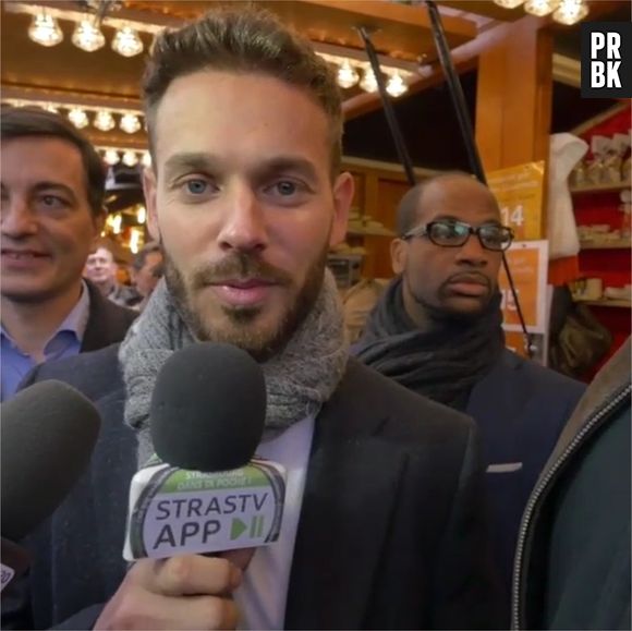 M. Pokora au marché de Noël de Strasbourg avant son concert au Zénith, le 4 décembre 2015