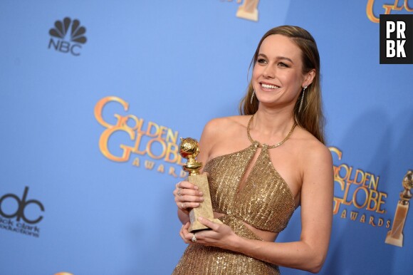 Brie Larson gagnante aux Golden Globes 2016 le 10 janvier à Los Angeles