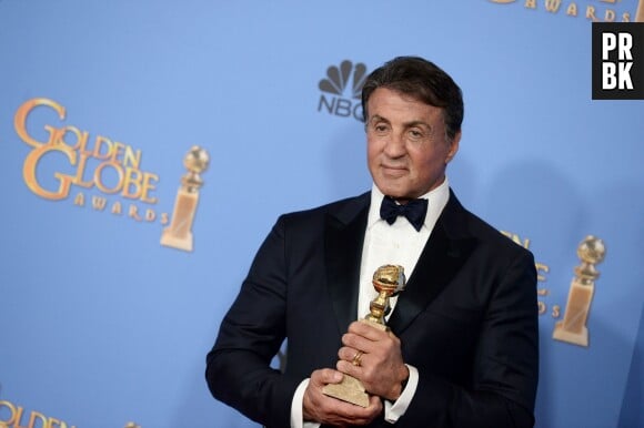 Sylvester Stallone gagnant aux Golden Globes 2016 le 10 janvier à Los Angeles
