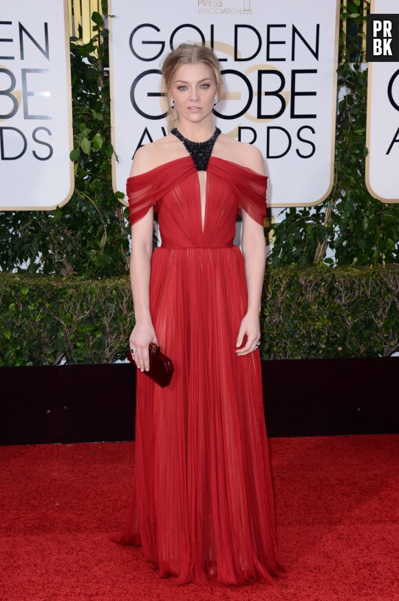 Natalie Dormer sur le tapis-rouge des Golden Globes 2016 le 10 janvier à Los Angeles