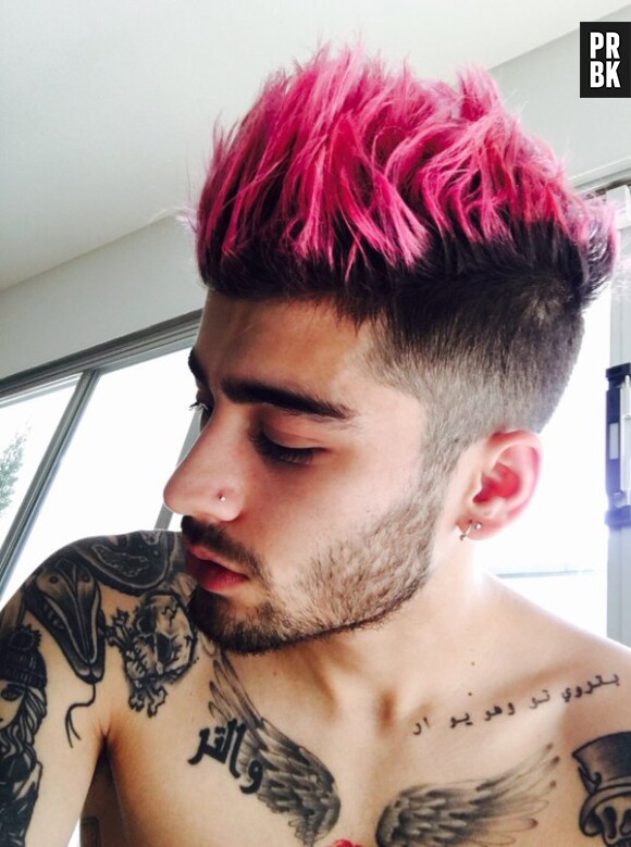 Zayn Malik dévoile sa nouvelle couleur de cheveux : le rose le 13 février 2016 sur Twitter