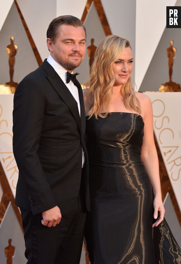 Leonardo DiCaprio et Kate Winslet se retrouvent sur le tapis rouge des Oscars le 28 février 2016