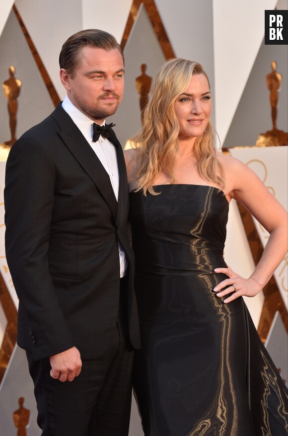 Leonardo DiCaprio et Kate Winslet rayonnants sur le tapis rouge des Oscars le 28 février 2016