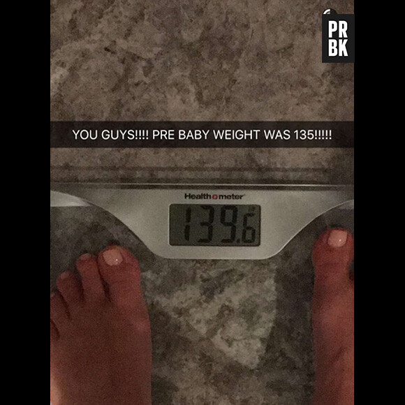Kim Kardashian dévoile son poids sur Snapchat le 27 avril 2016