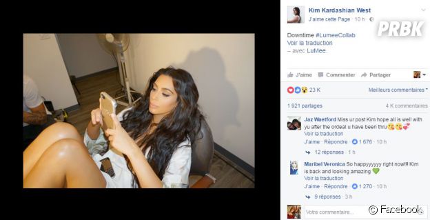 Kim Kardashian : voilà sa première photo Facebook depuis son agression à Paris.