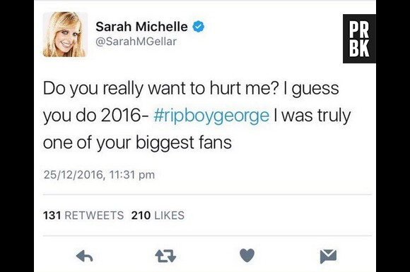 Sarah Michelle Gellar : son tweet fail sur la mort de George Michael