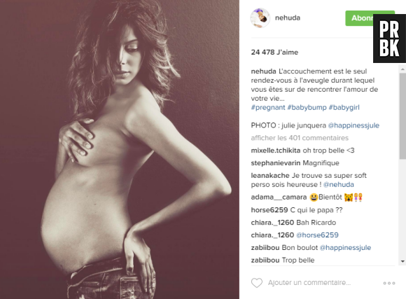 Nehuda (Les Anges 8) enceinte et topless sur Instagram