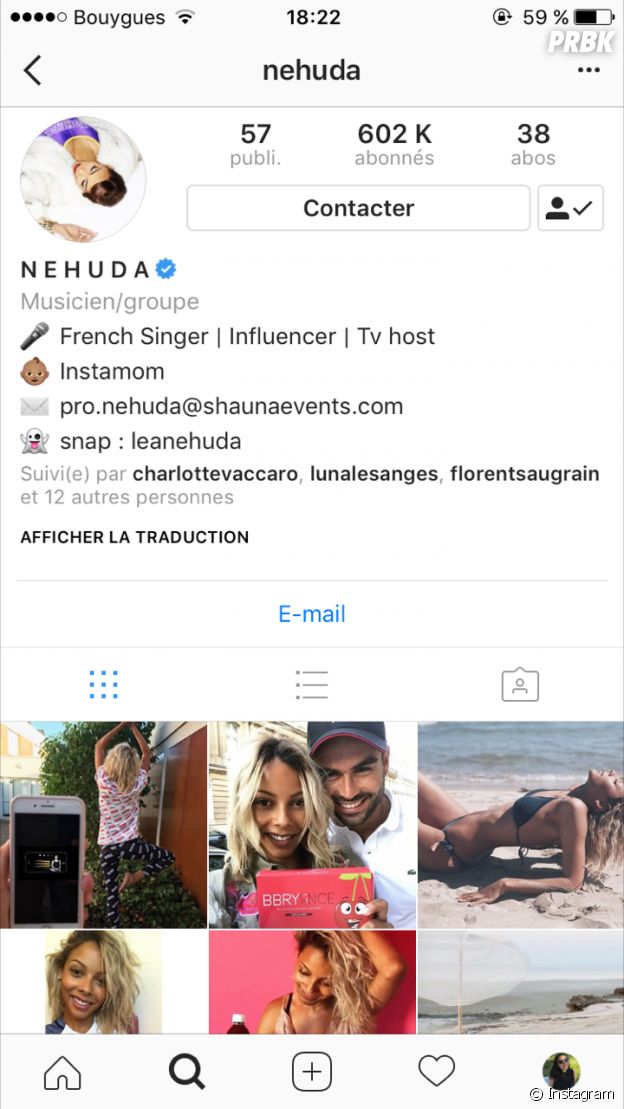 Nehuda a toujours son compte Instagram