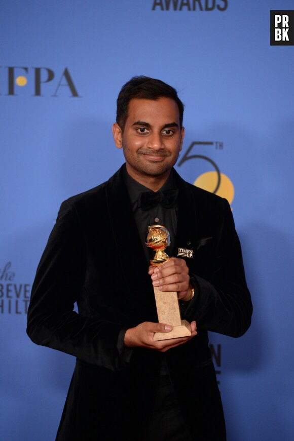Aziz Ansari gagnant aux Golden Globes 2018 le 7 janvier à Los Angeles