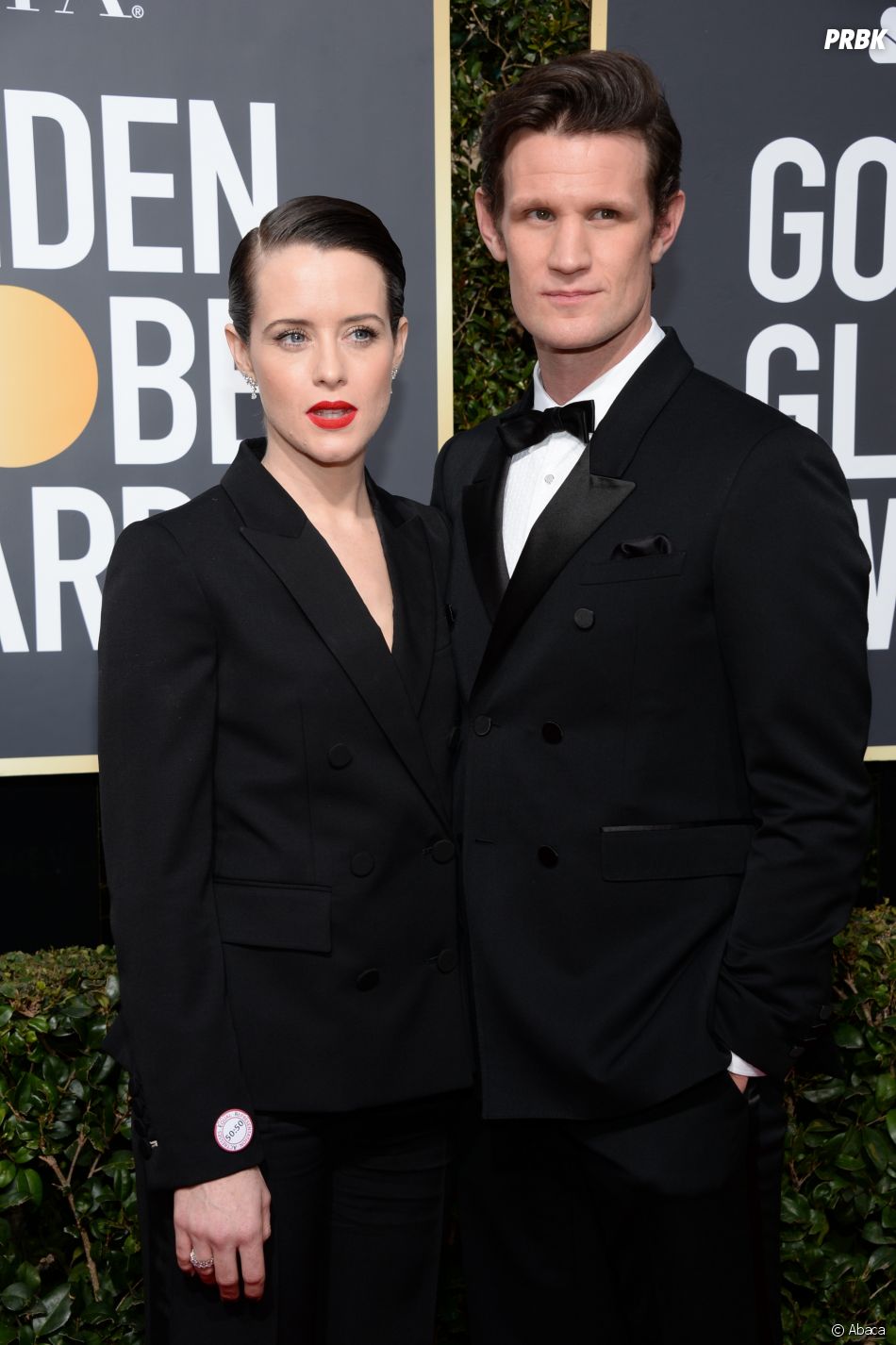 Claire Foy et Matt Smith sur le tapis rouge des Golden Globes 2018 le 7