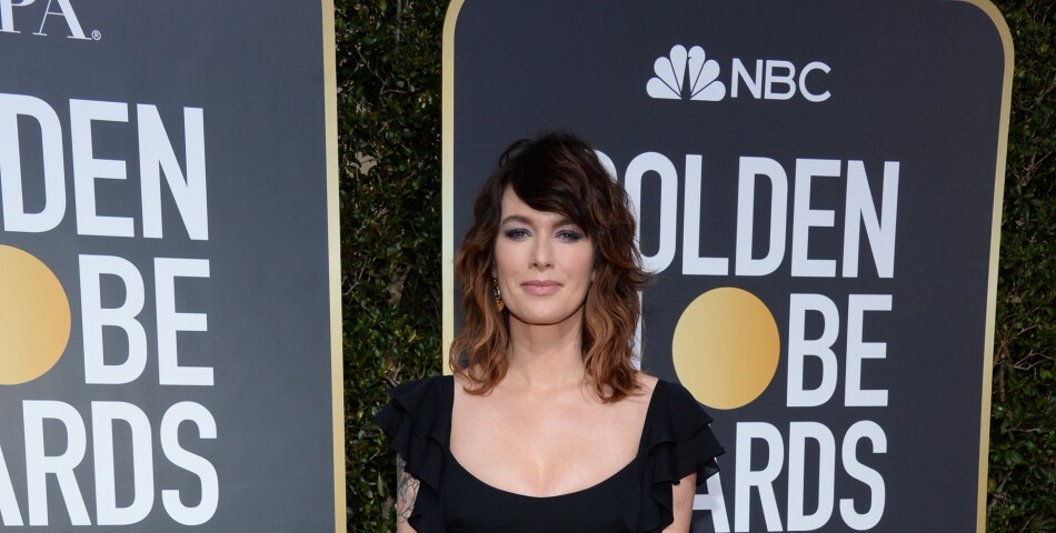 Lena Headey sur le tapis rouge des Golden Globes 2018 le 7 janvier à Los Angeles