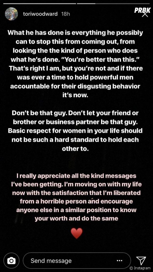 Tori Woodward règle ses comptes avec Alex Pall sur Instagram
