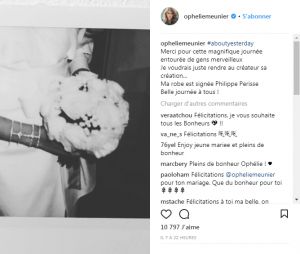 Ophélie Meunier annonce son mariage avec Mathieu Vergne sur Instagram