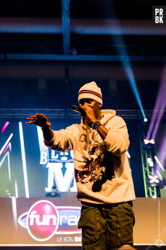 Black M sur la scène du Fun Radio Live au Scénith d'Albi le 2 mars 2018