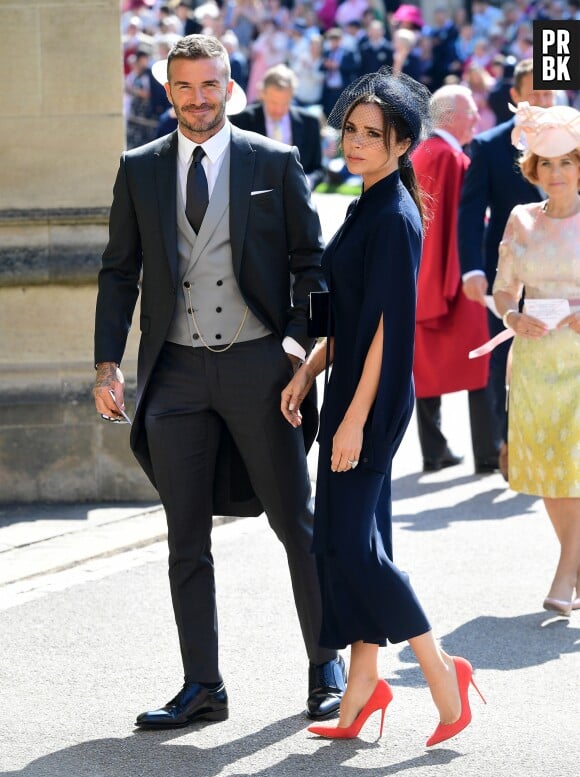David Beckham et Victoria Beckham au mariage de Meghan Markle et du Prince Harry.