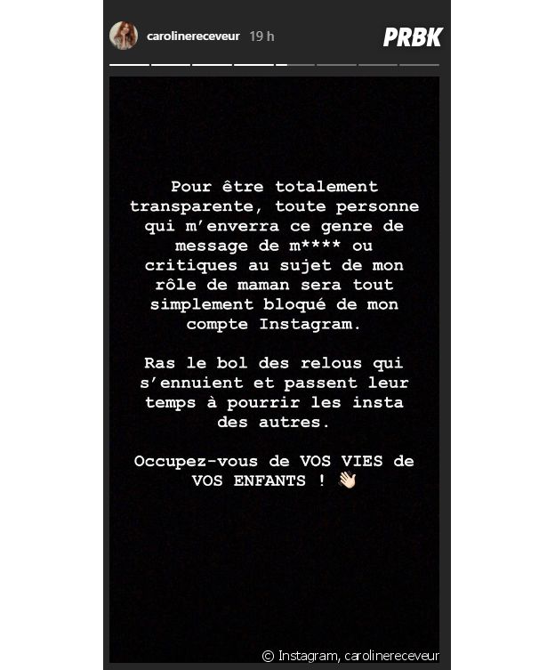 Caroline Receveur accusée d'être une mauvaise mère : "Et ton c** tu t'en occupes quand ?"