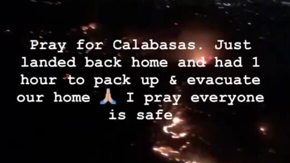 Kim Kardashian forcée de fuir sa maison de Calabasas à cause d'un terrible incendie de forêt en Californie.