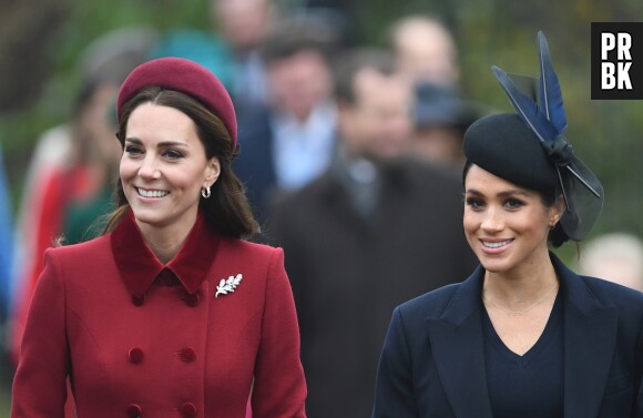 Meghan Markle et Kate Middleton souriantes à la messe de Noël le 25 décembre 2018