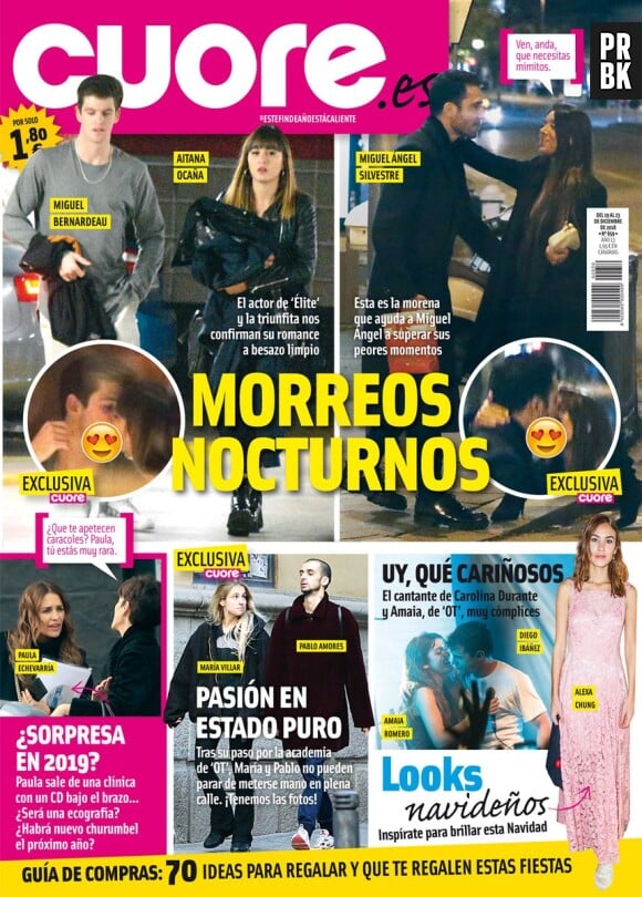 Miguel Bernardeau et Aitana en couverture du magazine espagnol Cuore