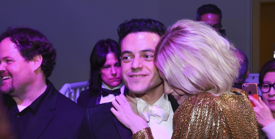 Rami Malek et Lucy Boynton lors d&#039;une after-party des Golden Globes 2019