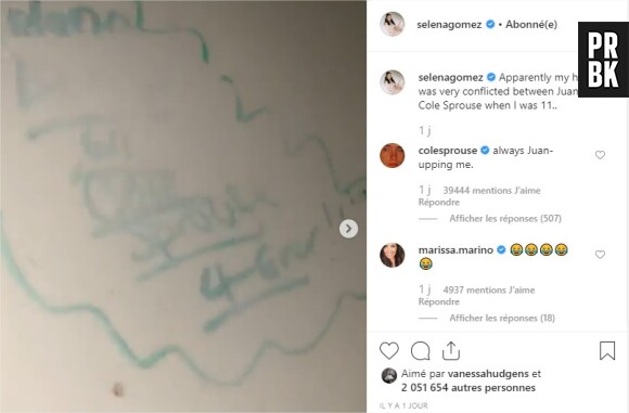 Cole Sprouse répond à Selena Gomez sur Instagram