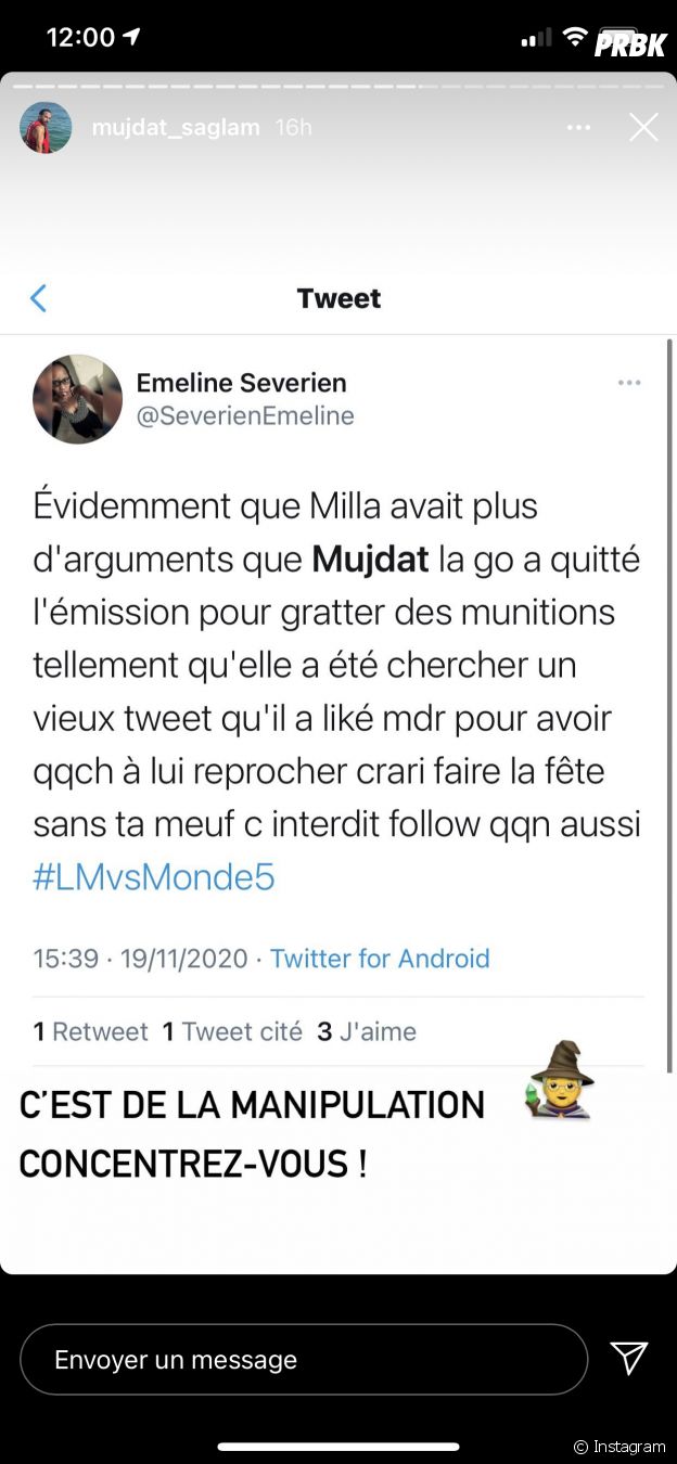 Mujdat (Les Marseillais VS Le reste du monde 5) tacle Milla Jasmine