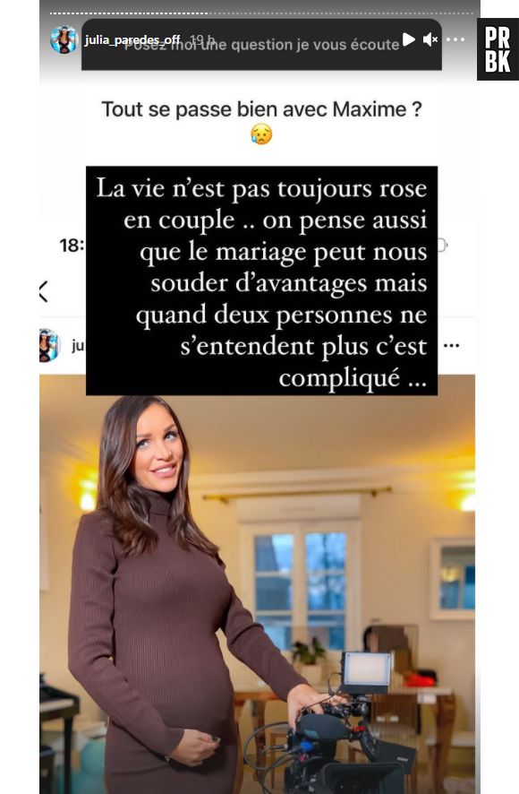 Julia Paredes bientôt le divorce avec Maxime Parisi ? La future maman se confie avec émotion