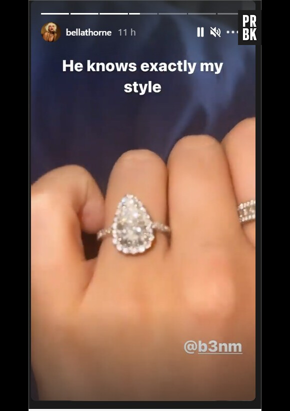 Bella Thorne dévoile sa bague de fiançailles en gros plan