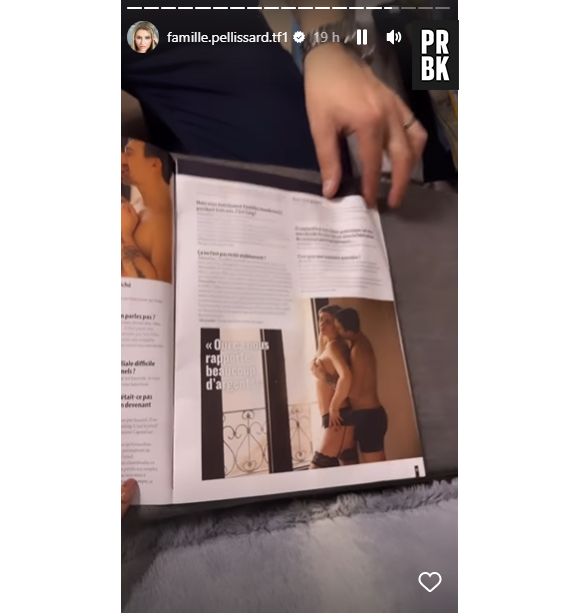 Amandine Pellissard a réalisé une interview et un reportage photo pour le magazine Choc. Elle y apparaît seins nus.