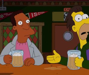 Le distributeur à cigarettes dans l'épisode 2 de la saison 34 des Simpson