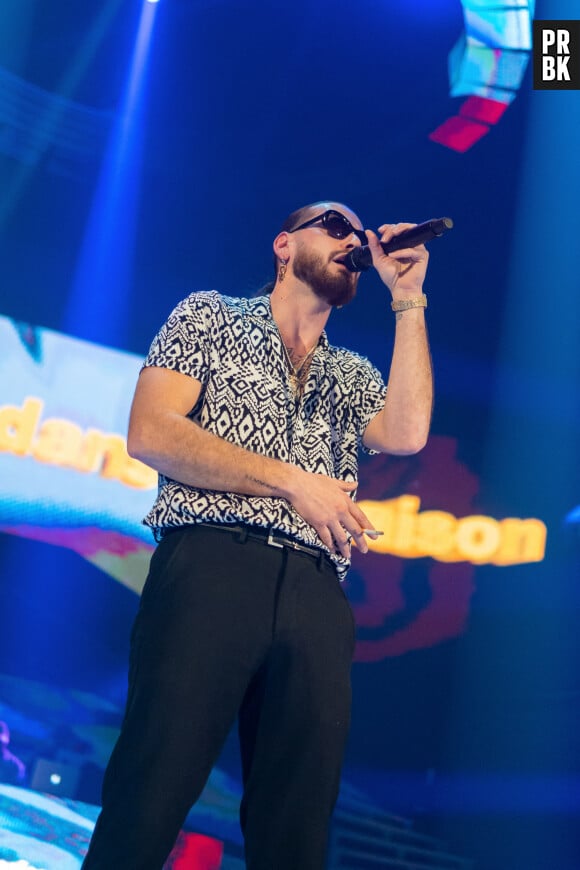 Exclusif - Le rappeur SCH est en showcase lors de la soirée "La Parisienne" au Blu Club à Dubaï le 7 décembre 2021. © Nicolas Briquet / Bestimage