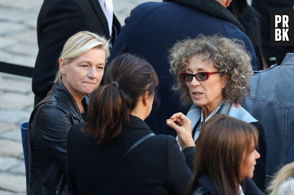 Mireille Dumas, Anne-Élisabeth Lemoine - Arrivées à l'hommage national à Charles Aznavour à l'Hôtel des Invalides à Paris. Le 5 octobre 2018 © Jacovides-Moreau / Bestimage  Arrivals at the national tribute of Charles Aznavour at the Hotel des Invalides in Paris. On october 5th 2018 