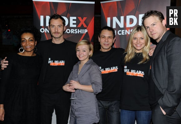 ADJOA ANDOH, JUDE LAW, NATALIA KALIADA, SIR TOM STOPPARD, SIENNA MILLER, SAM WEST - SOIREE POUR LA CAMPAGNE "INDEX ON CENCORSHIPS FREE BELARUS" AU YOUNG VIC A LONDRES