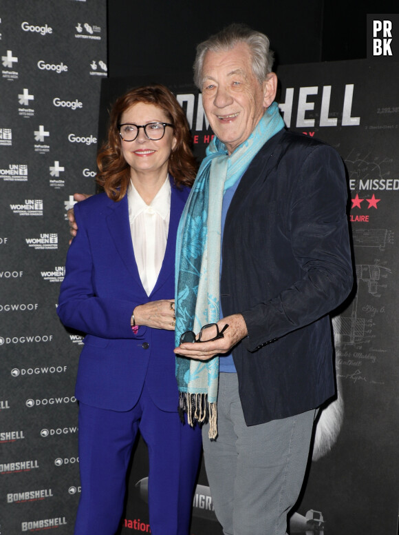Susan Sarandon et Ian McKellen lors de la première du film "Bombshell: The Hedy Lamarr Story" à Londres. Le 8 mars 2018