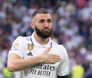 Karim Benzema très ému lors de son dernier match avec le Real Madrid au stade Santiago Bernabeu, le 4 juin 2023. © Agencialof/Action Plus Sports via Zuma Press/Bestimage