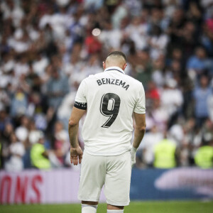 Karim Benzema très ému lors de son dernier match avec le Real Madrid au stade Santiago Bernabeu, le 4 juin 2023.