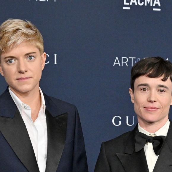 Mae Martin et Elliot Page au photocall de la soirée du "11th Annual LACMA Art + Film Gala" à Los Angeles, le 5 novembre 2022. 