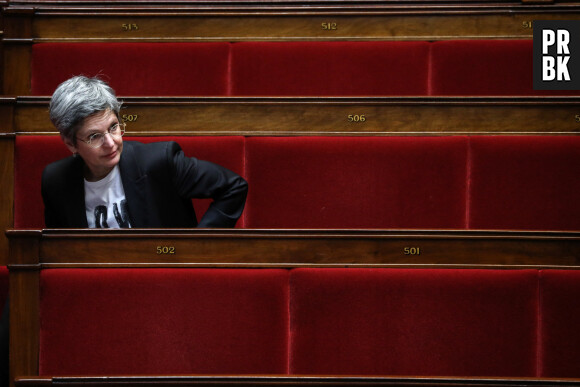 Sandrine Rousseau, députée EELV - Séance de questions au gouvernement à l'assemblée nationale, Paris, le 2 avril 2023 © Stéphane Lemouton / Bestimage