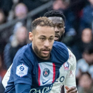 Neymar Jr (Paris SG) lors du match de Ligue 1 Uber Eats "PSG - Lille (4-3)" au Parc des Princes, le 19 février 2023. 