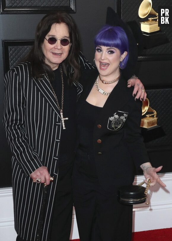 Ozzy Osbourne, sa fille Kelly Osbourne - 62ème soirée annuelle des Grammy Awards à Los Angeles, le 26 janvier 2020. 