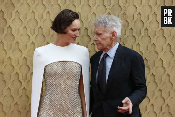 BGUK_2673893 - London, UNITED KINGDOM - The cast attend the UK premiere in London this evening Pictured: Harrison Ford & Phoebe Waller-Bridge