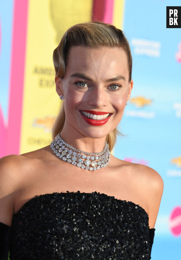 LOS ANGELES, CA - JULY 9: Margot Robbie at the world premiere of Barbie at Shrine Auditorium in Los Angeles, California on July 9, 2023.
