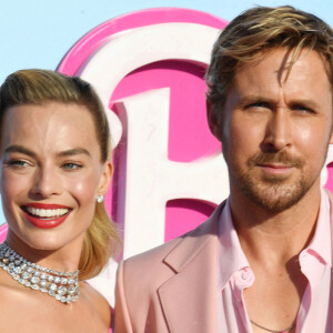 LOS ANGELES, CALIFORNIA - JULY 09: (L-R) Margot Robbie and Ryan Gosling attend the World Premiere of "Barbie" at the Shrine Auditorium and Expo Hall on July 09, 2023 in Los Angeles, California.