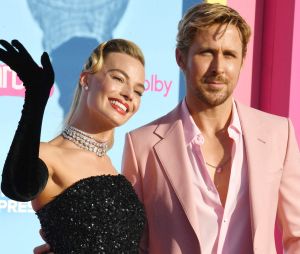LOS ANGELES, CA - JULY 9: Margot Robbie and Ryan Gosling at the world premiere of Barbie at Shrine Auditorium in Los Angeles, California on July 9, 2023.