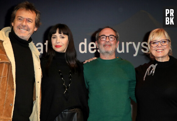 Jean-Luc Reichmann (Président du jury Jeunesse), Mathilda May (Présidente du jury Fiction), Bruno Solo (Président du jury Documentaire) et Laurence Boccolini (Présidente du jury Flux) Le 1er février 2023 © Patrick Bernard / Bestimage