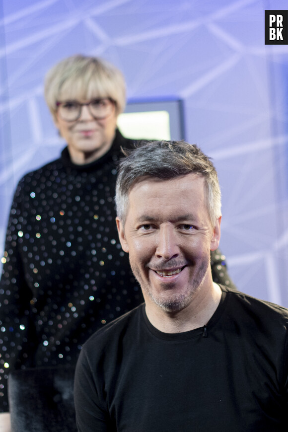 Exclusif - Laurence Boccolini et Jean-Luc Lemoine - Backstage de l'enregistrement de l'émission "Les comiques préférés des français" au Palais des Sports (Dôme de Paris) à Paris, qui sera diffusée le 17 avril sur France 2 © Pierre Perusseau / Bestimage