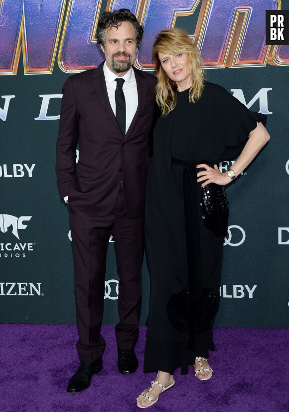 Mark Ruffalo avec sa femme Sunrise Coigney - Avant-première du film "Avengers : Endgame" à Los Angeles, le 22 avril 2019. 
